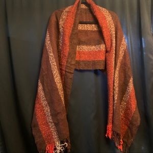 Red acrylic blanket scarf